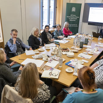 The APPG sat around a big table discussing matters